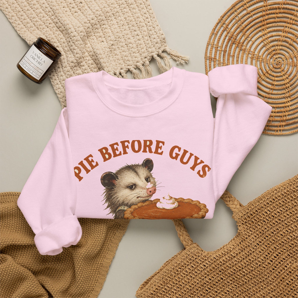 Pie Before Guys Opossum Sweatshirt Funny Thanksgiving Possum