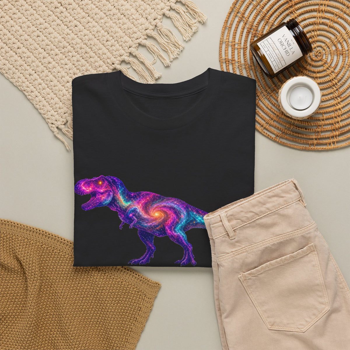 Galaxy T-Rex T-Shirt Space Dinosaur Nebula Stars Graphic Tee