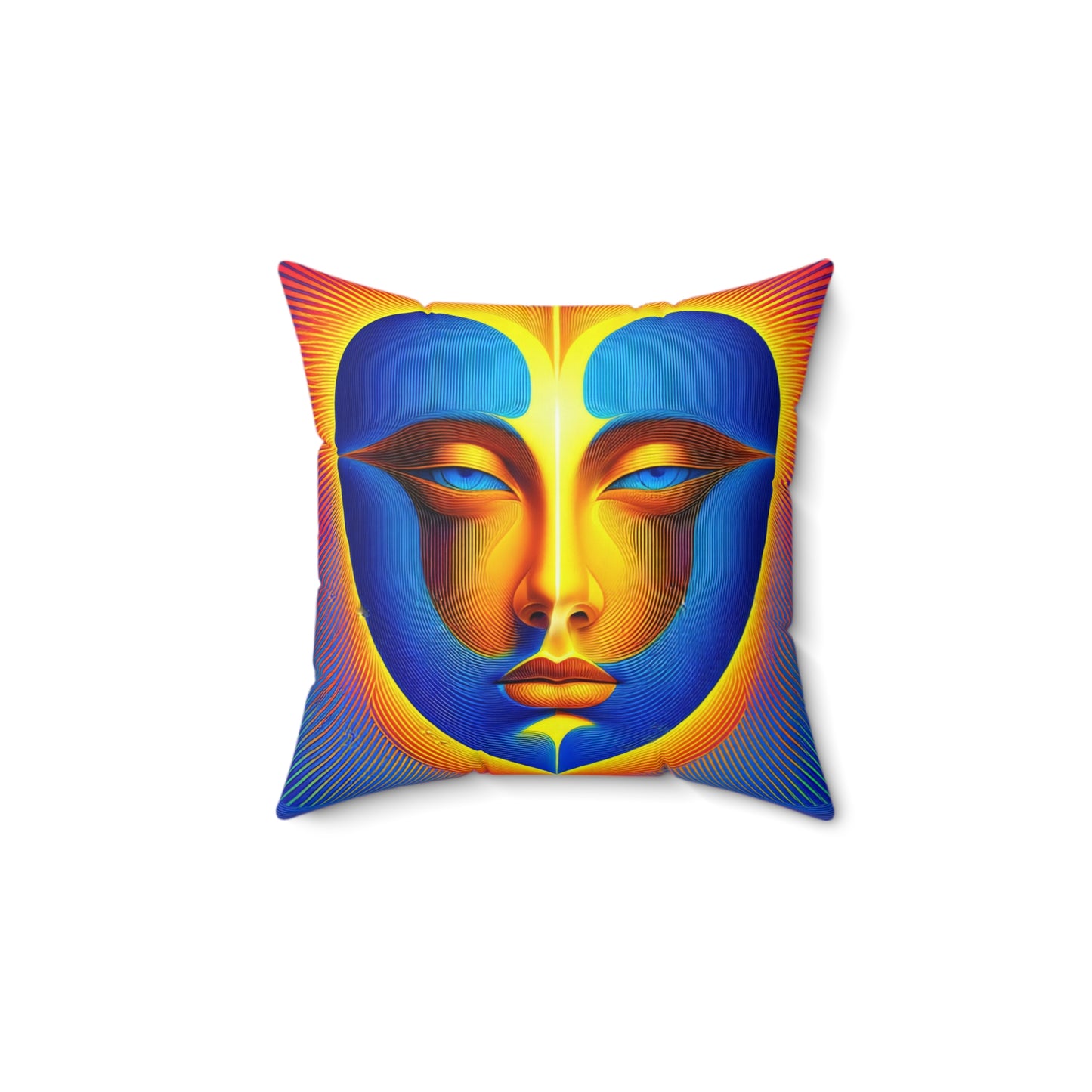 Faces Spun Polyester Square Pillow