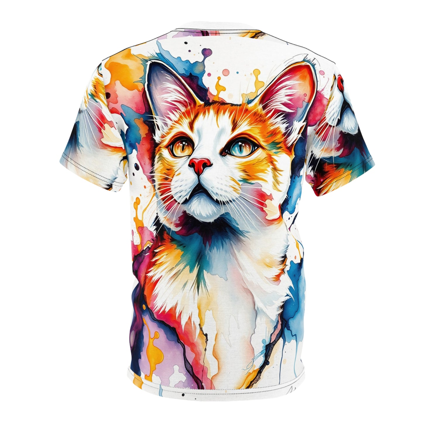 Cat Tee - Artsy Cat Unisex Cut & Sew Tee