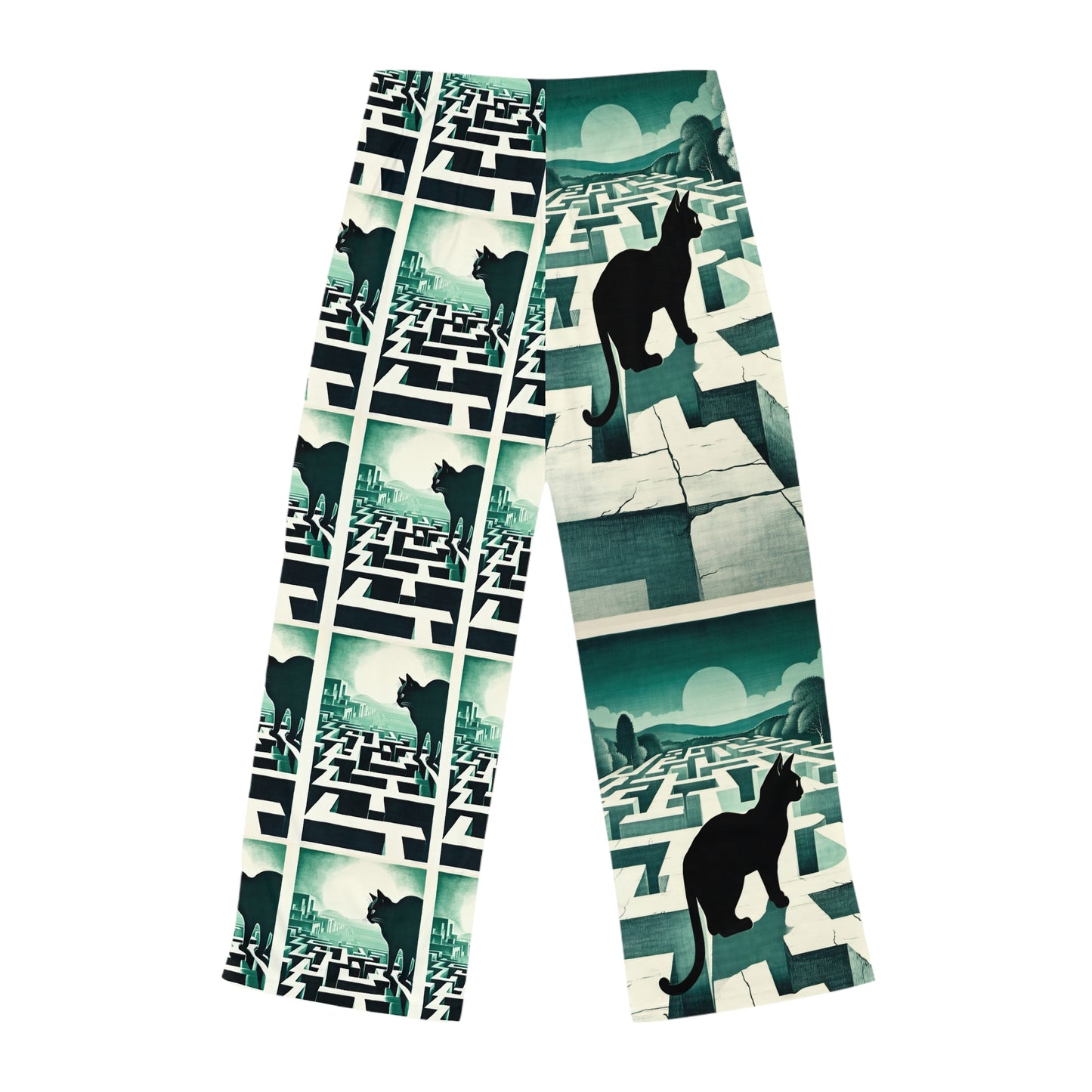 Women's Pajama Pants - Cat in a Maze Design