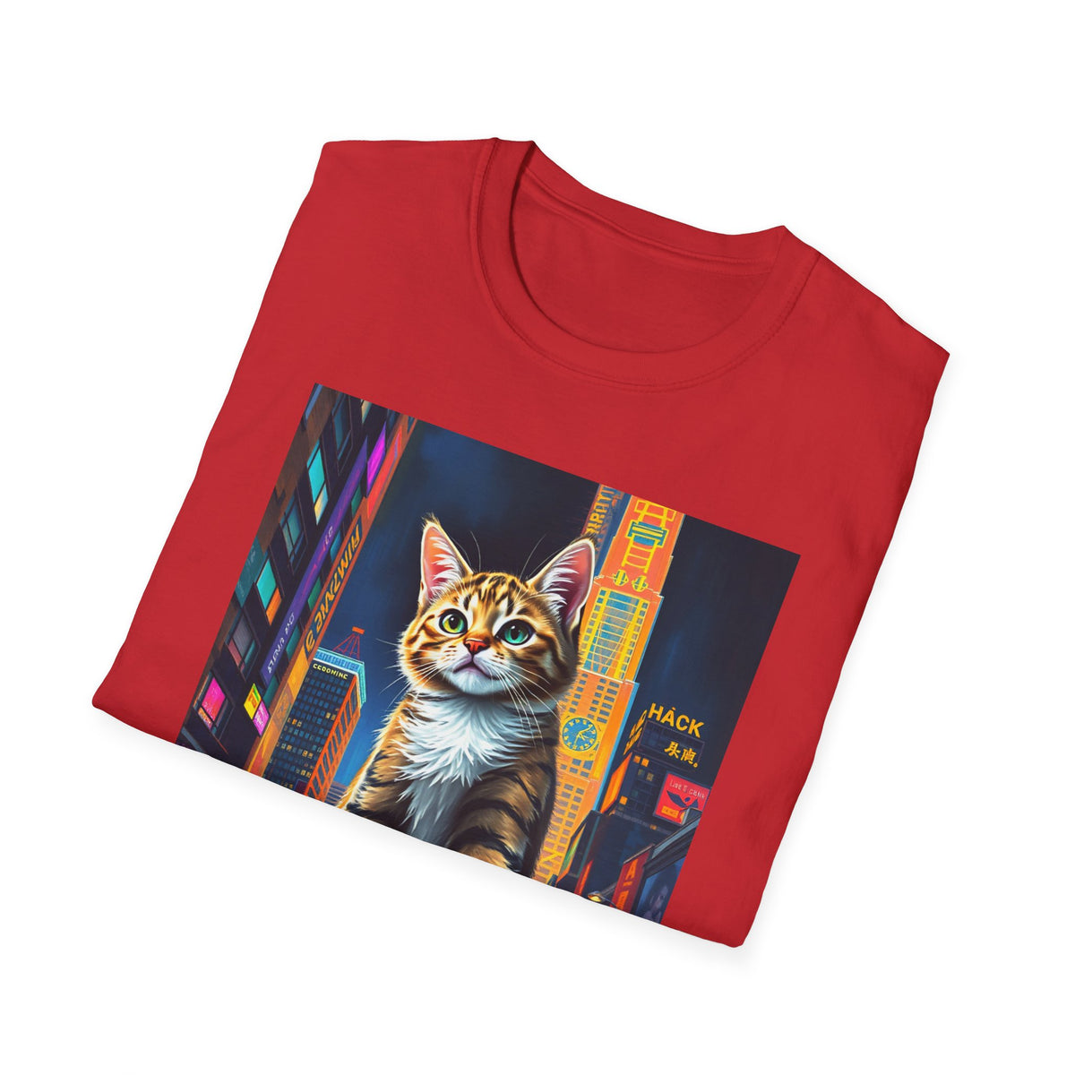 Giant City Cat Sports Car Graphic Tee Unisex Softstyle T-Shirt