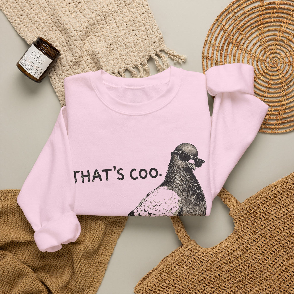Thats Coo Pigeon Sweatshirt Funny Bird Pun Sketch