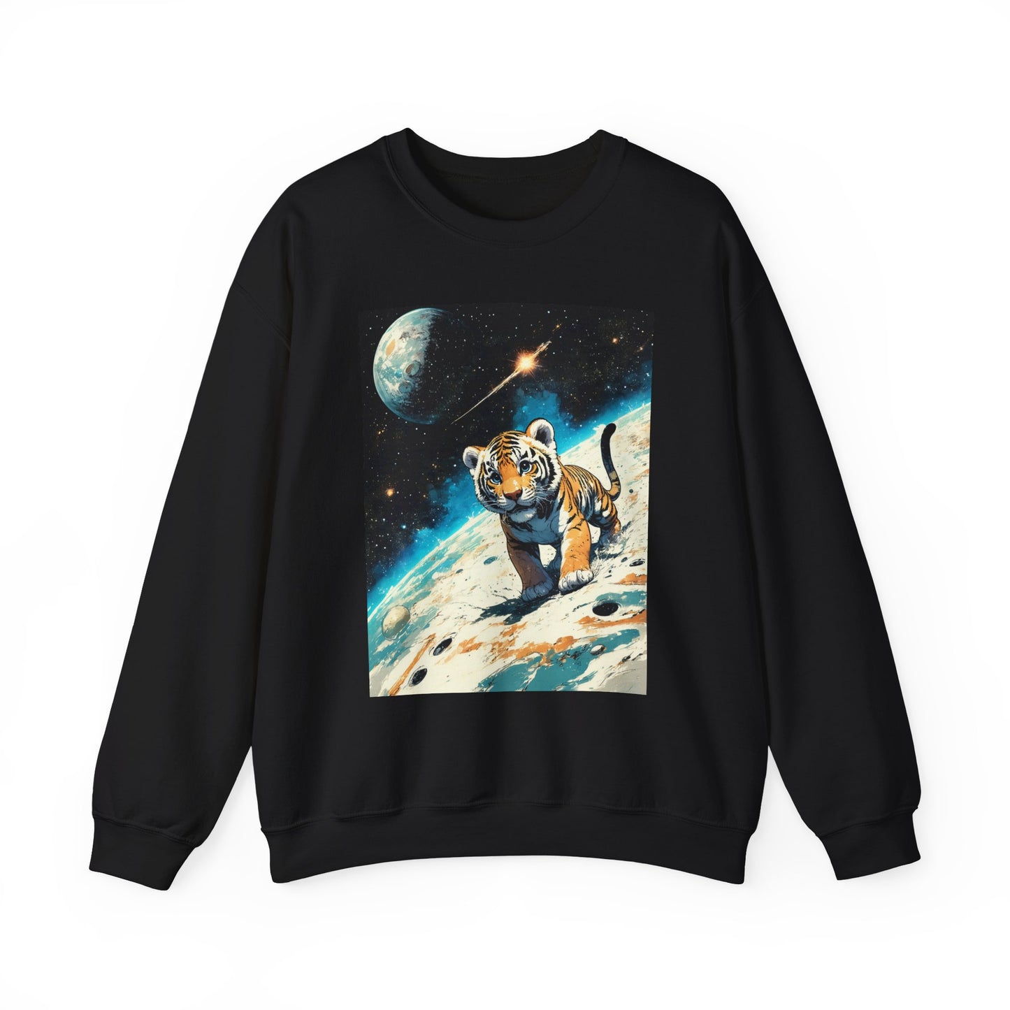 Space tiger Unisex Heavy Blend™ Crewneck Sweatshirt