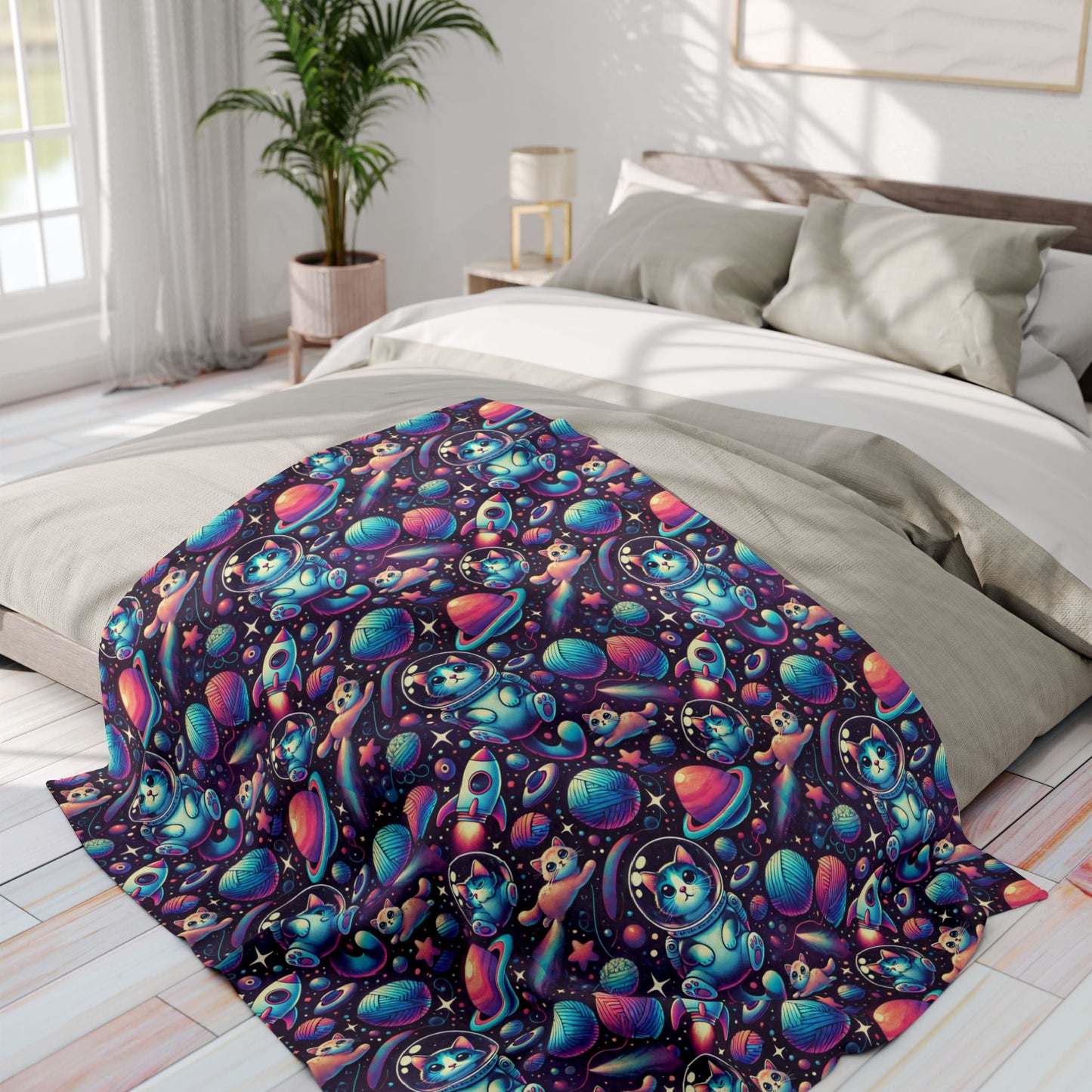Space cats Arctic Fleece Blanket