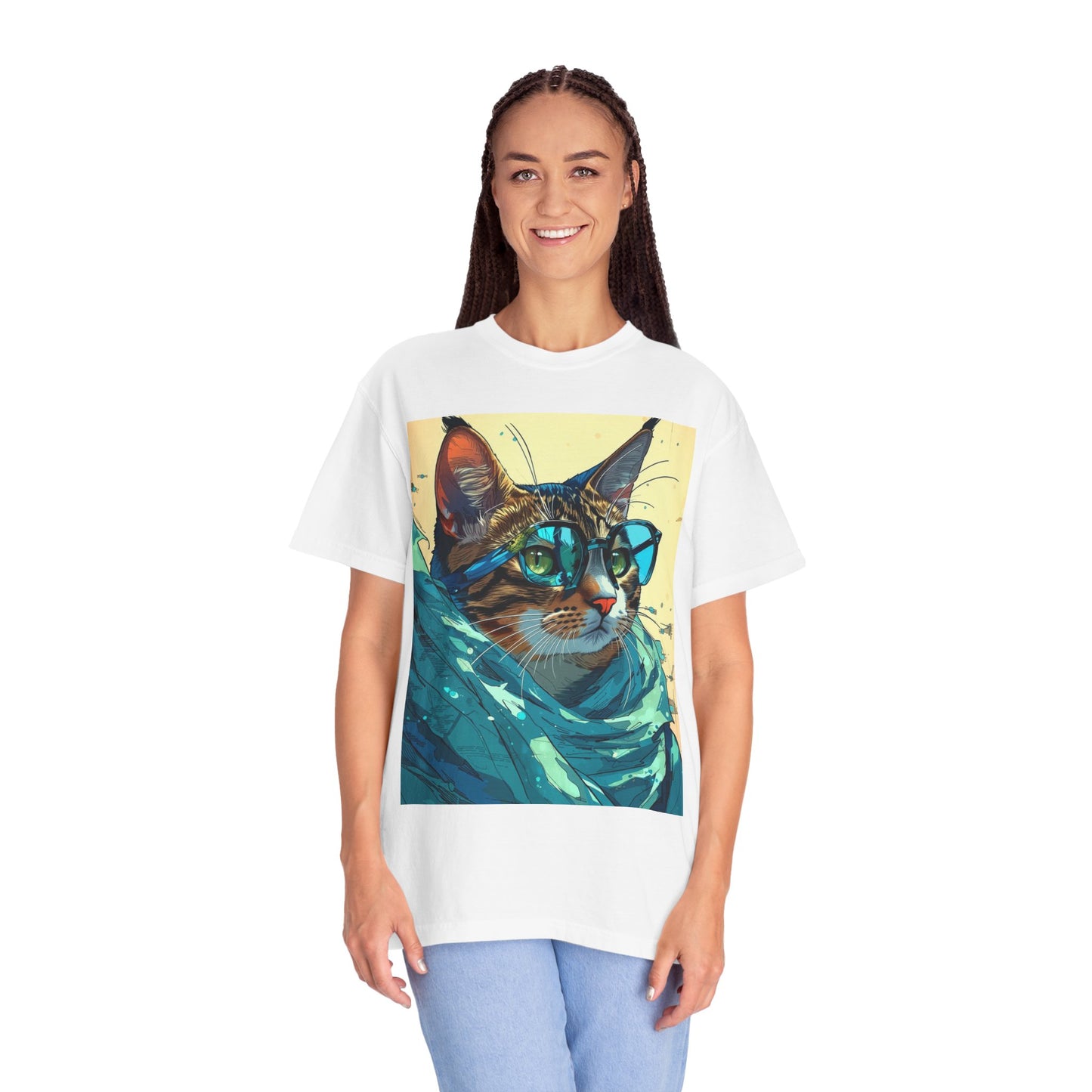 Cat Scarf Glasses T-Shirt