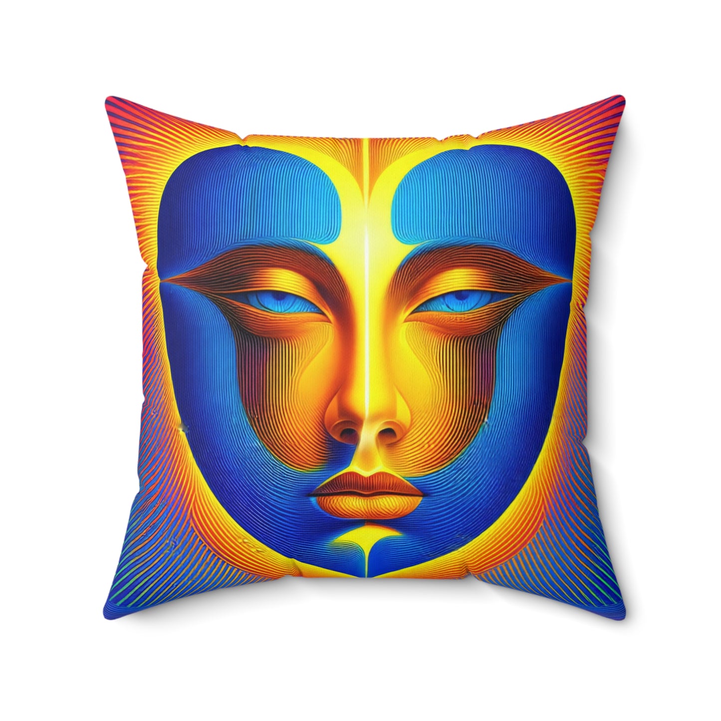 Faces Spun Polyester Square Pillow