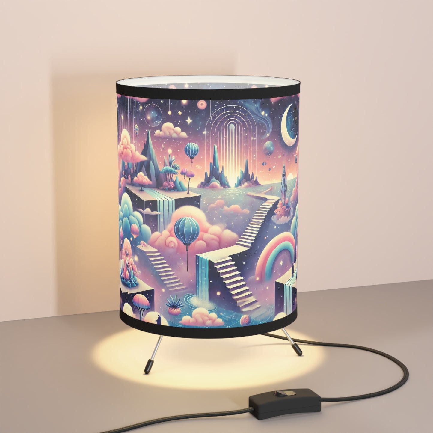 Tripod Lamp - Dreamscape Printed Shade