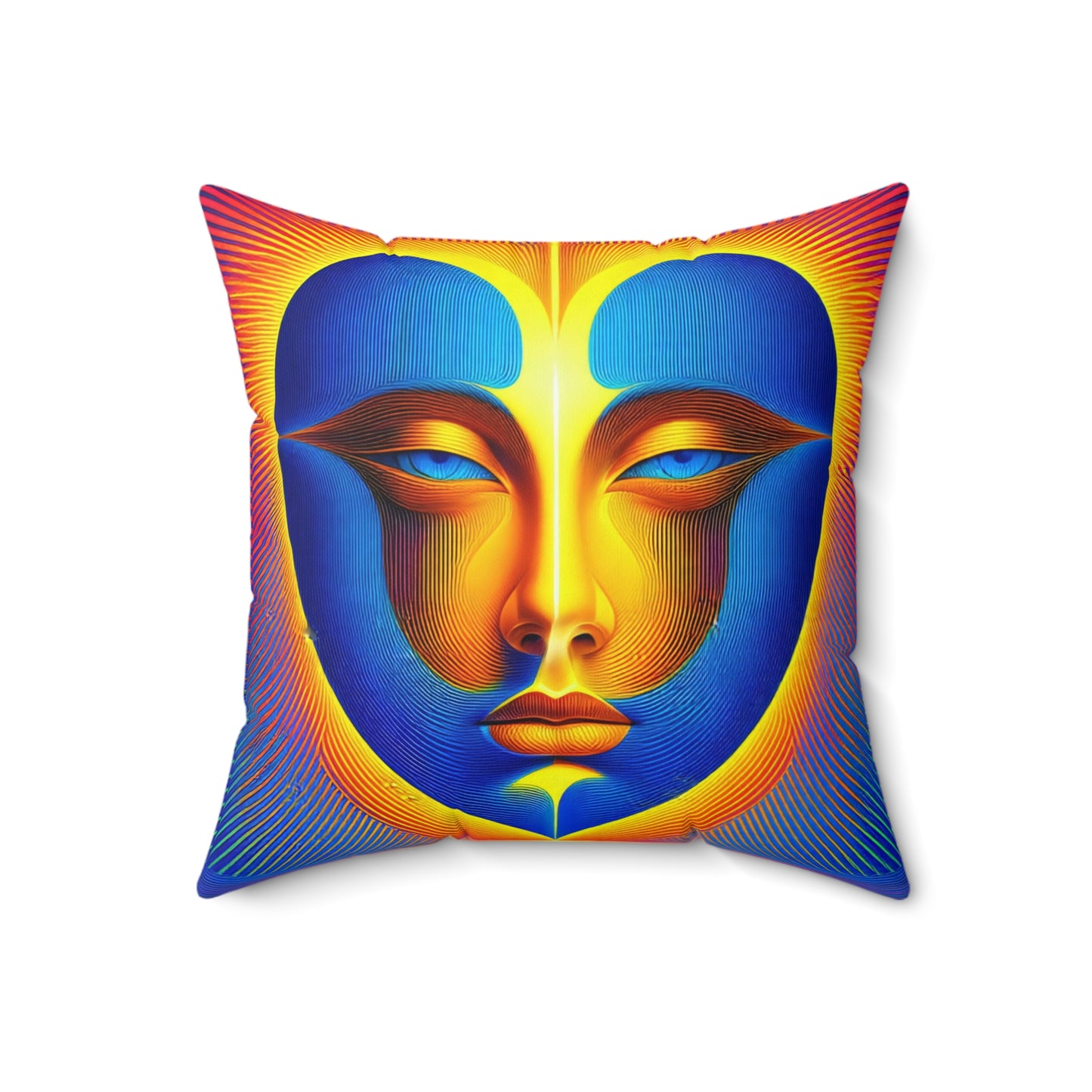 Faces Spun Polyester Square Pillow