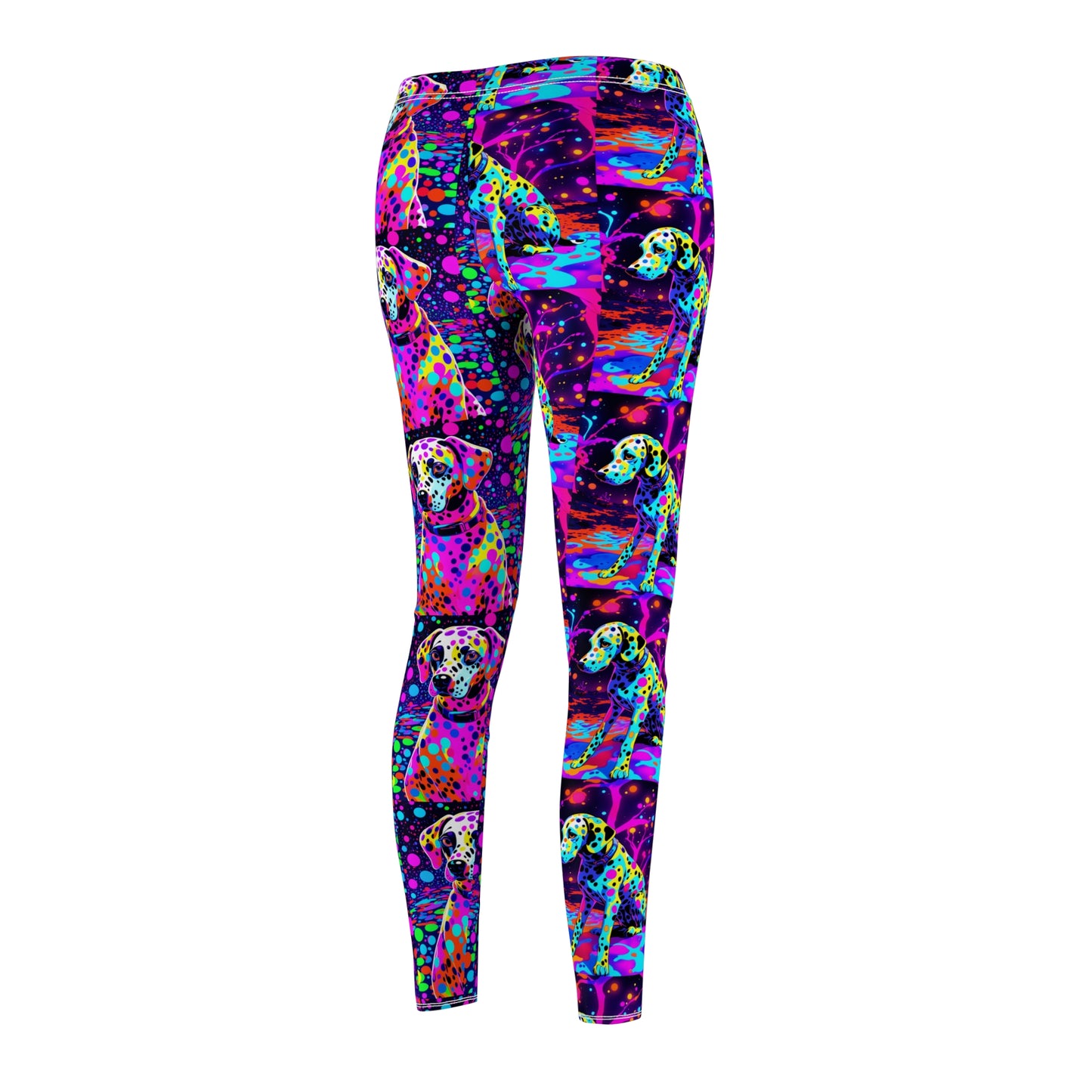 Leggings Neon Colorful Dalmatian Print