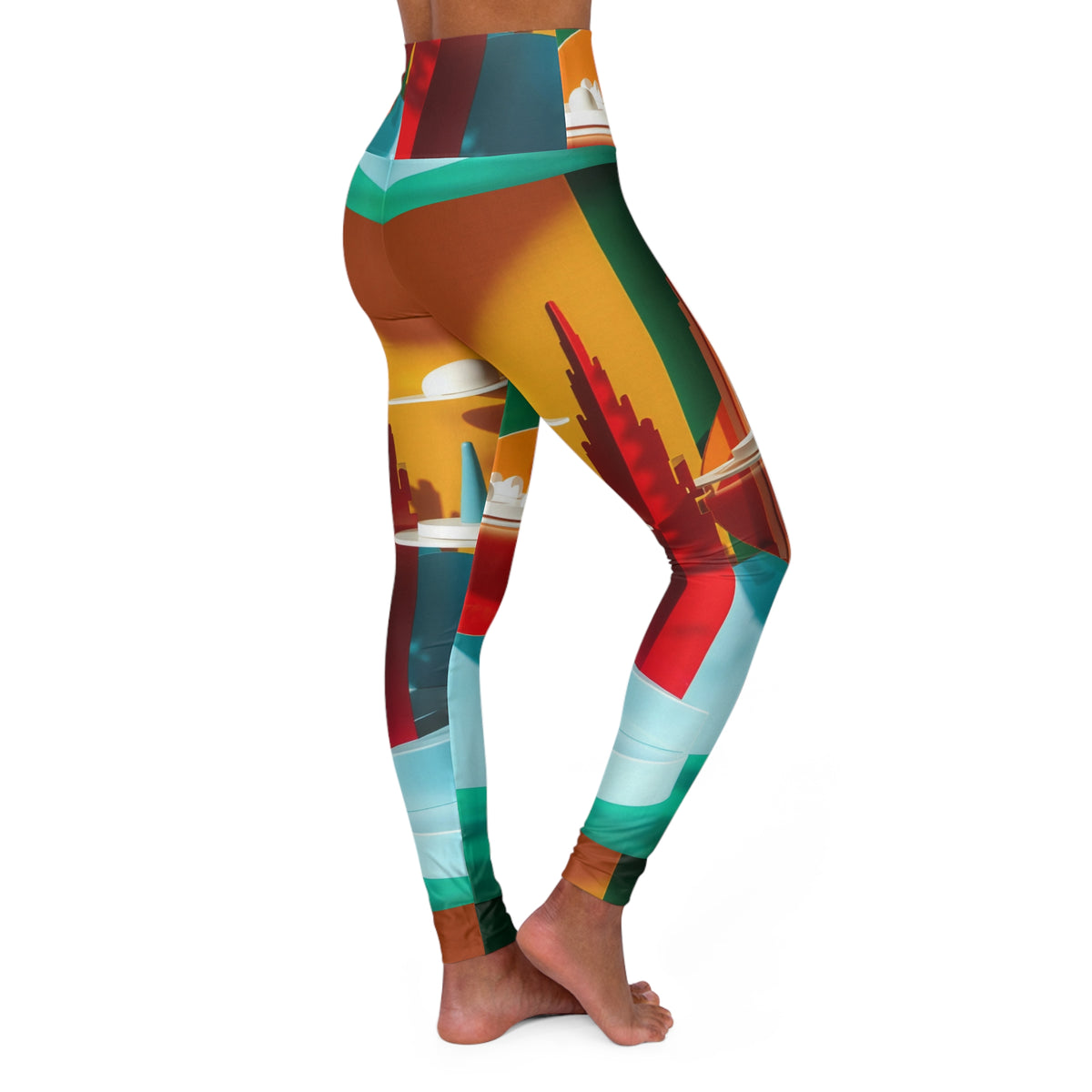 Surreal Retro Sculpture Pool Leggings High Waisted Yoga Pants