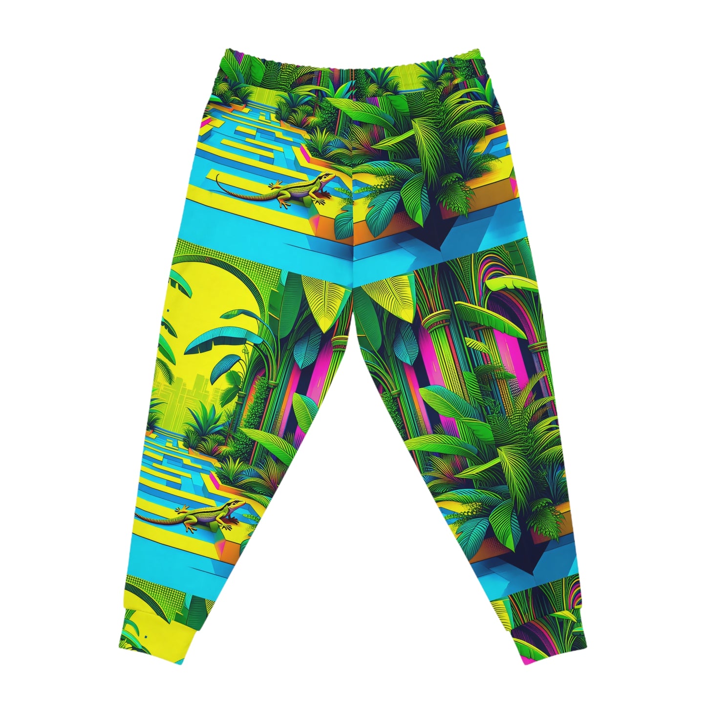 Joggers - Tropical Plants and Lizard Print