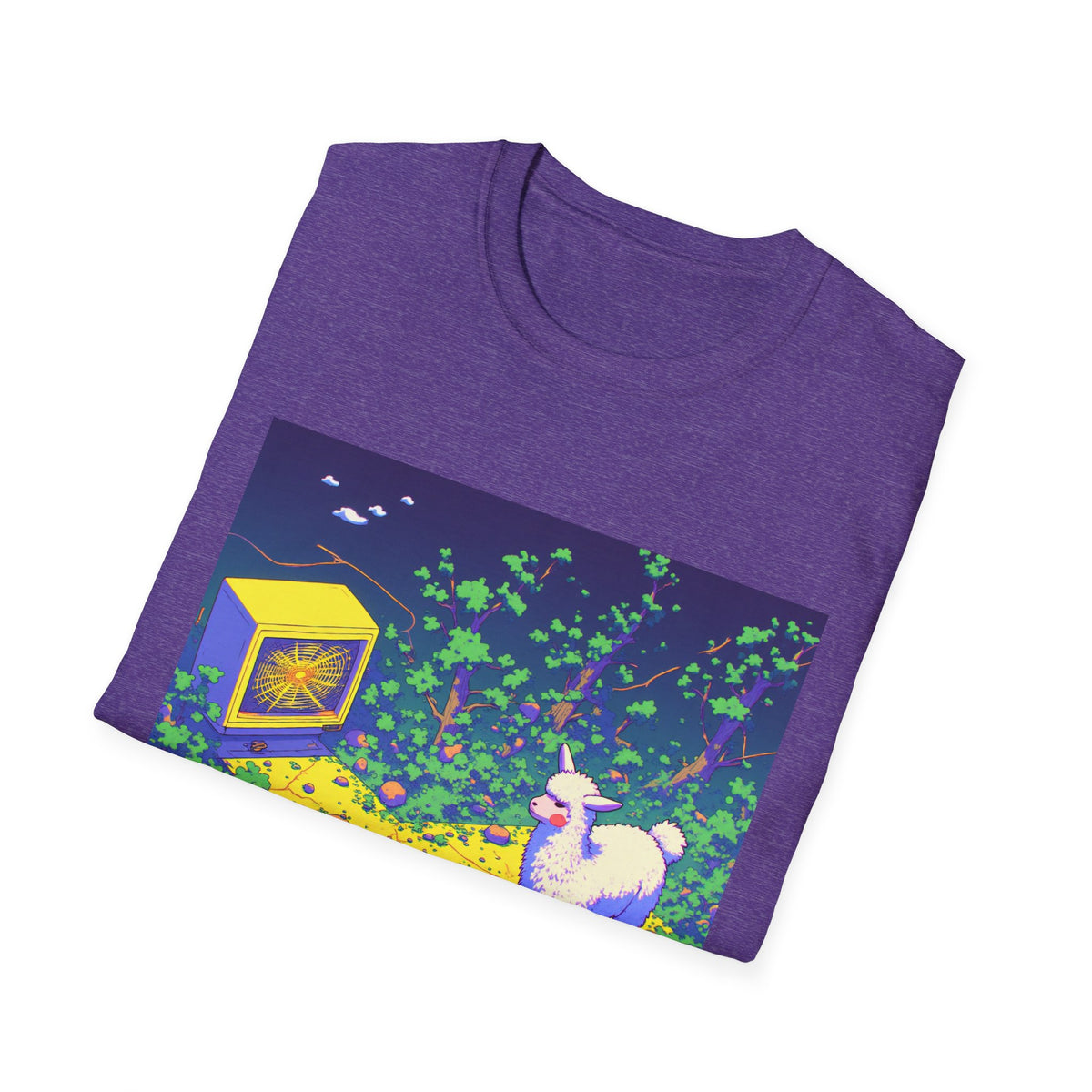 Pixel Llama Vaporwave World Graphic Tee Unisex Softstyle T-Shirt