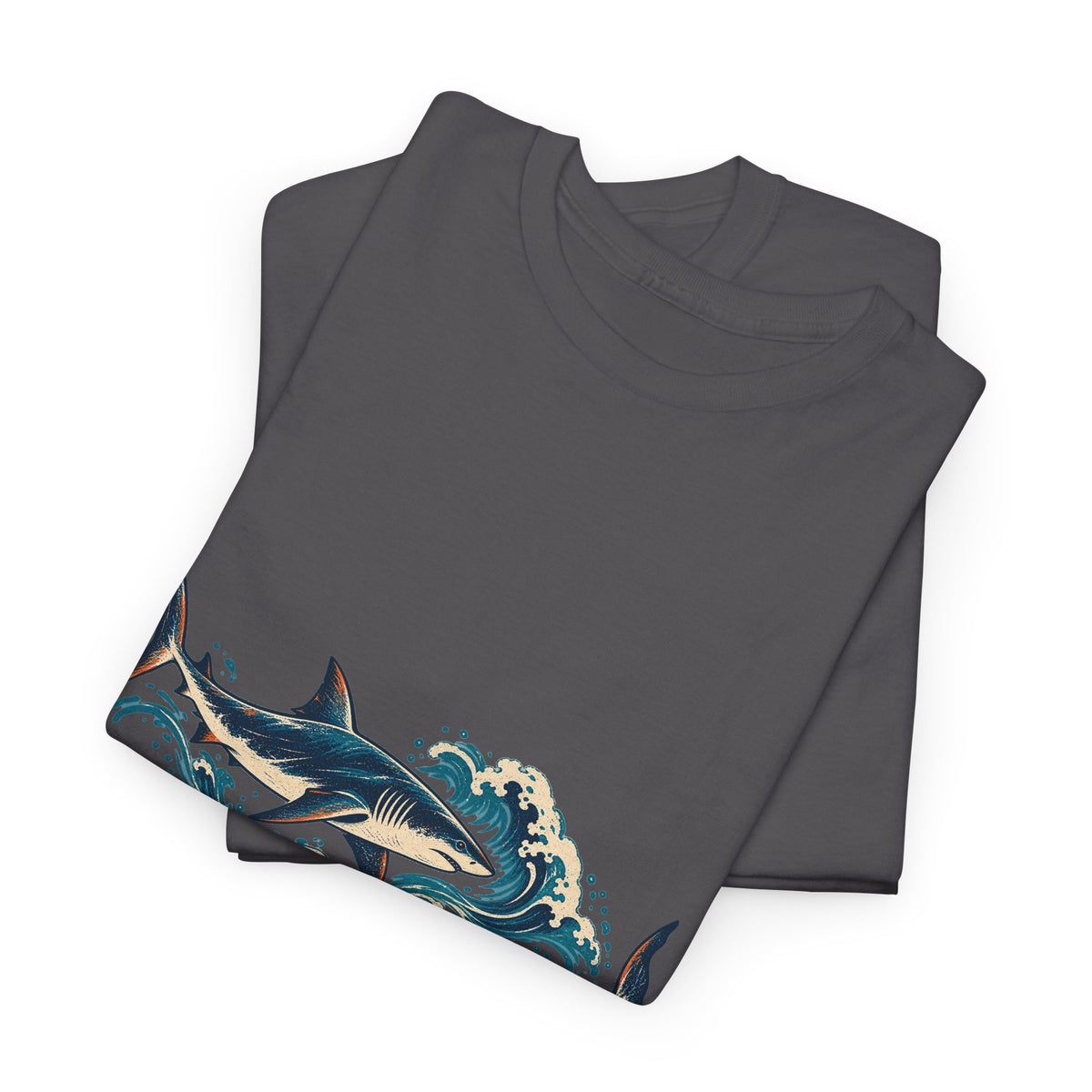 Great White Sharks Ukiyo Wave Tee Japanese Woodblock Shark Ocean Coral Shirt