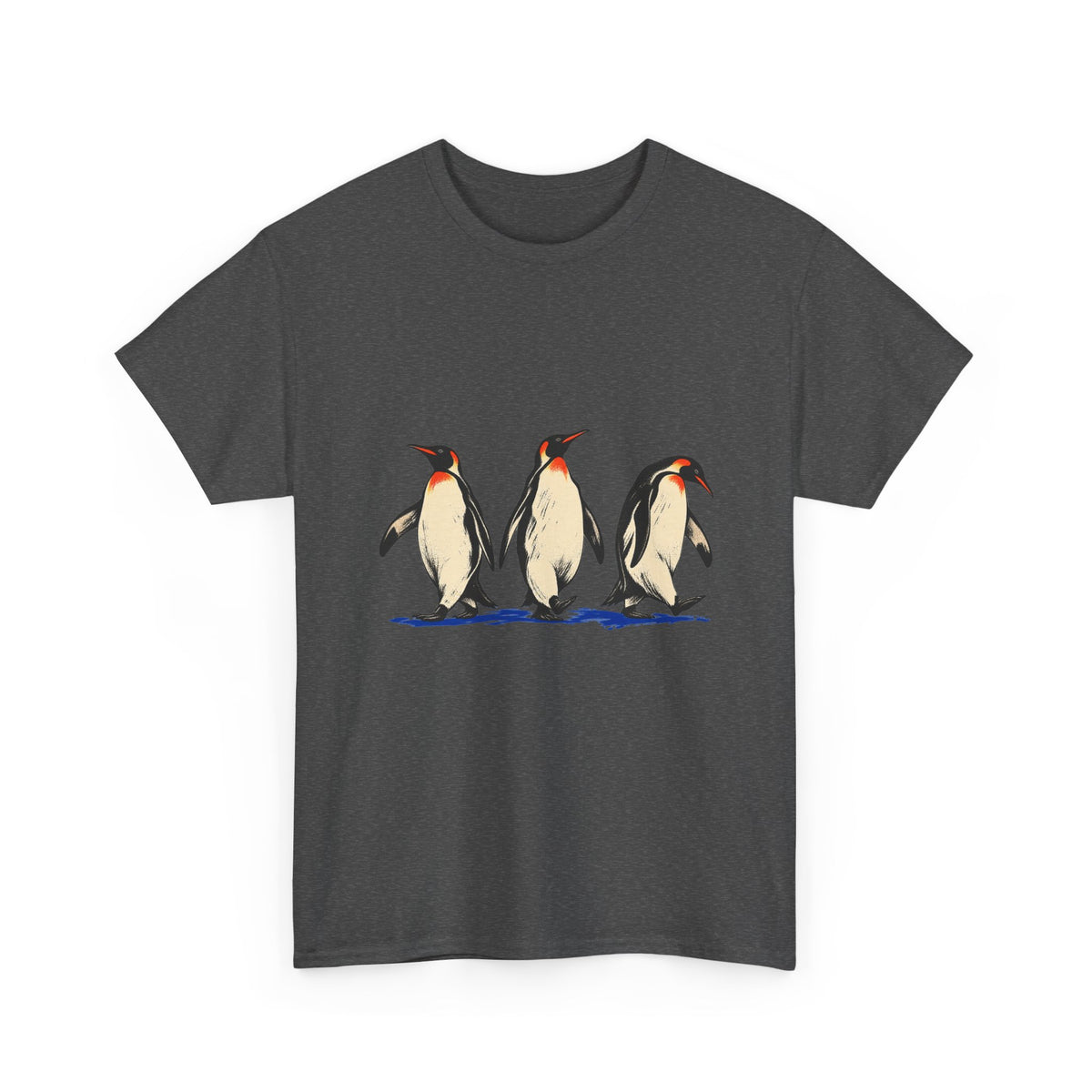 Three Penguins T-Shirt Emperor Penguin Trio Walking on Ice Antarctica Animal Tee
