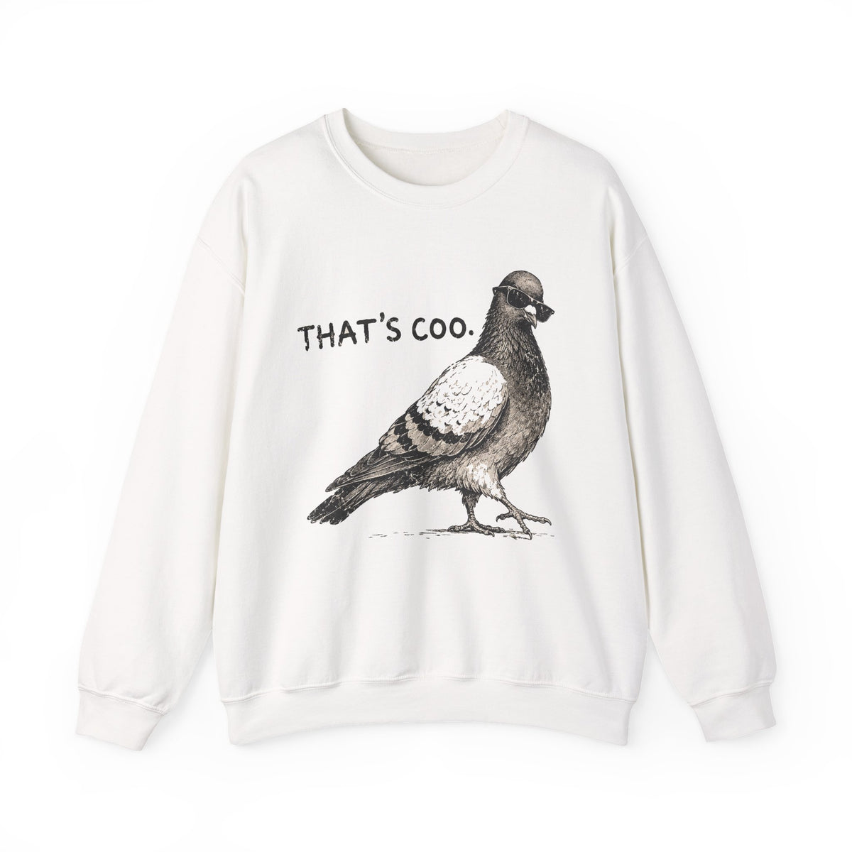 Thats Coo Pigeon Sweatshirt Funny Bird Pun Sketch