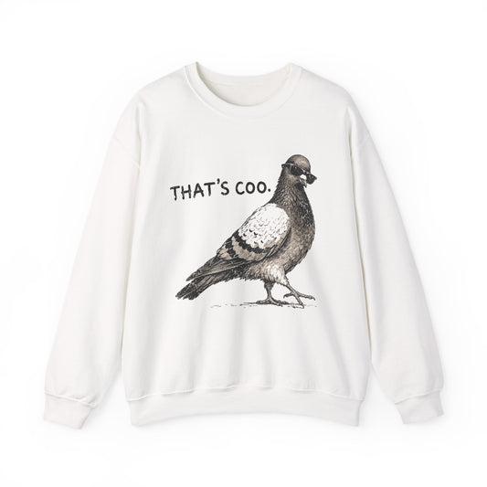 Thats Coo Pigeon Sweatshirt Funny Bird Pun Sketch