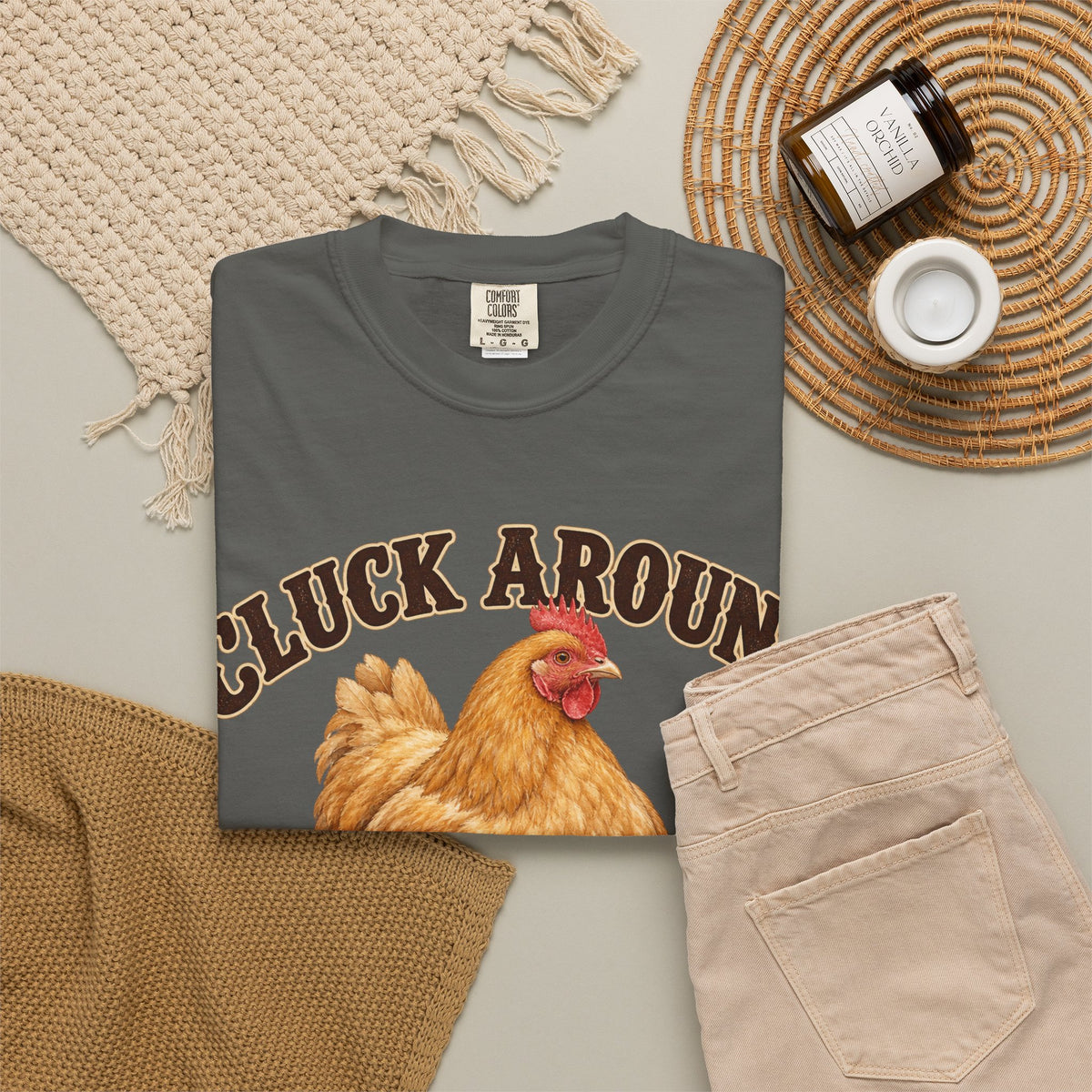 Cluck Around and Find Out Golden Hen Tee Funny Chicken FAFO Pun Shirt