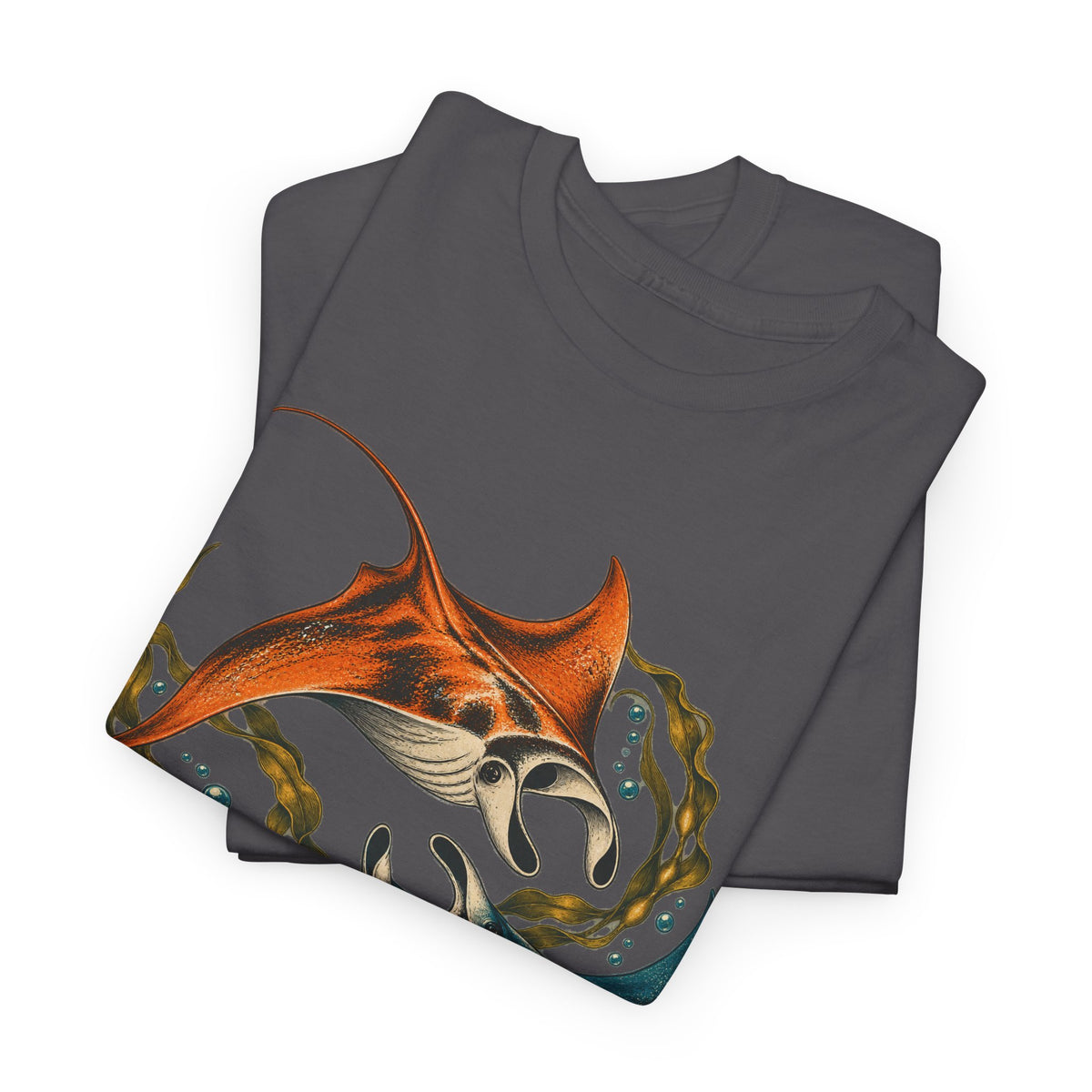 Twin Manta Rays Kelp T-Shirt Ocean Circle Swim Tee