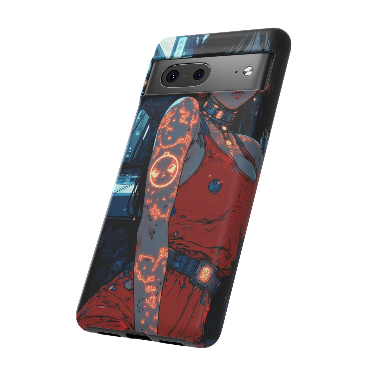 Tattooed Girl Neon Car Tough Phone Case iPhone Samsung Pixel