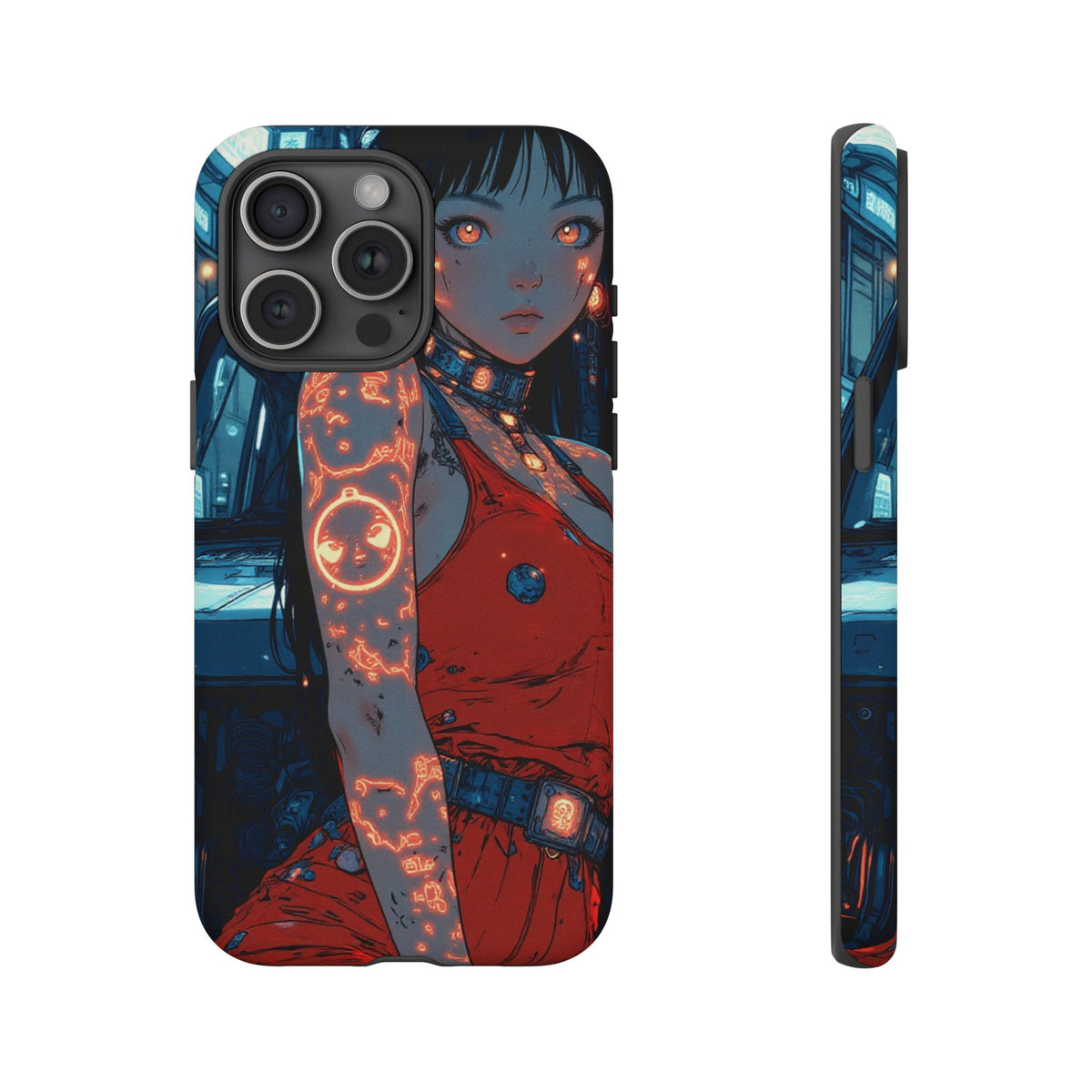 Tattooed Girl Neon Car Tough Phone Case iPhone Samsung Pixel