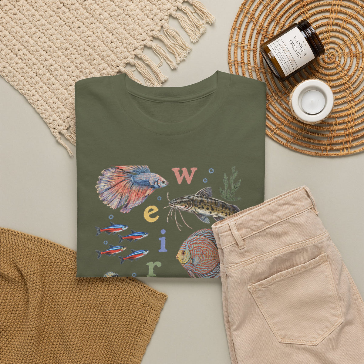 Weird Fishes T-Shirt Aquarium Fish Collage Betta Discus Neon Tetra Tee