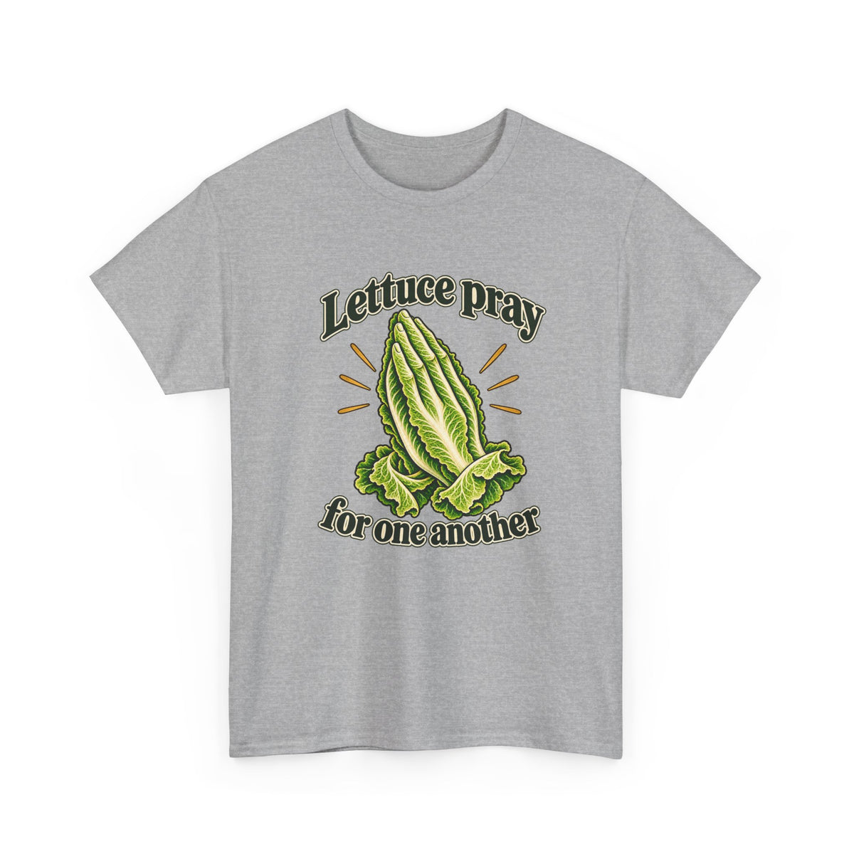 Lettuce Pray For One Another T-Shirt Funny Vegetable Pun Praying Hands Tee