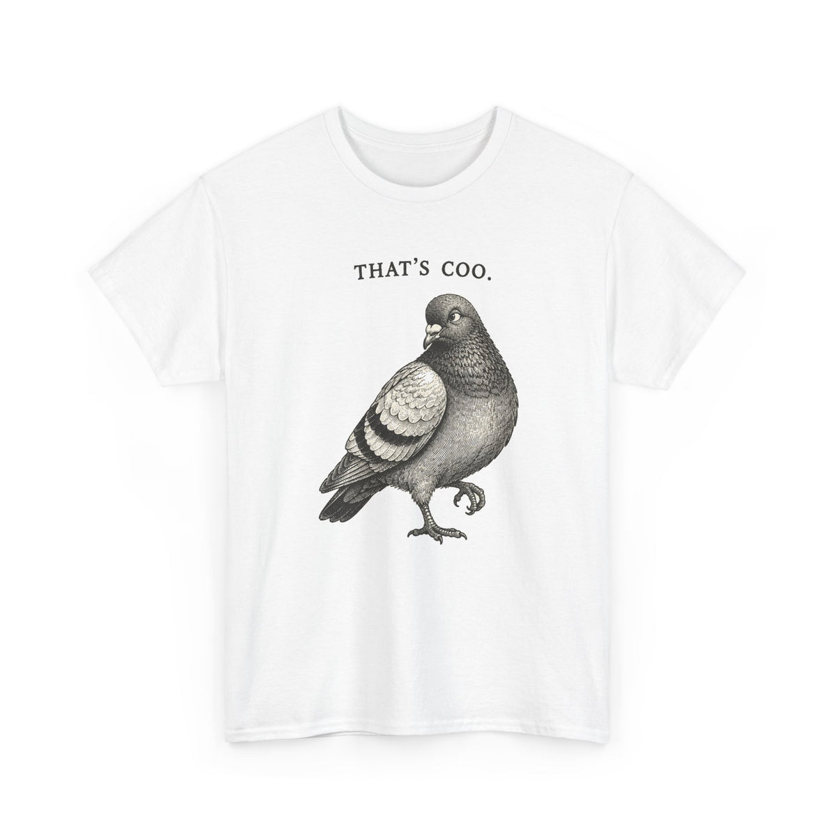 Thats Coo Pigeon Sketch T-Shirt Minimal Bird Pun