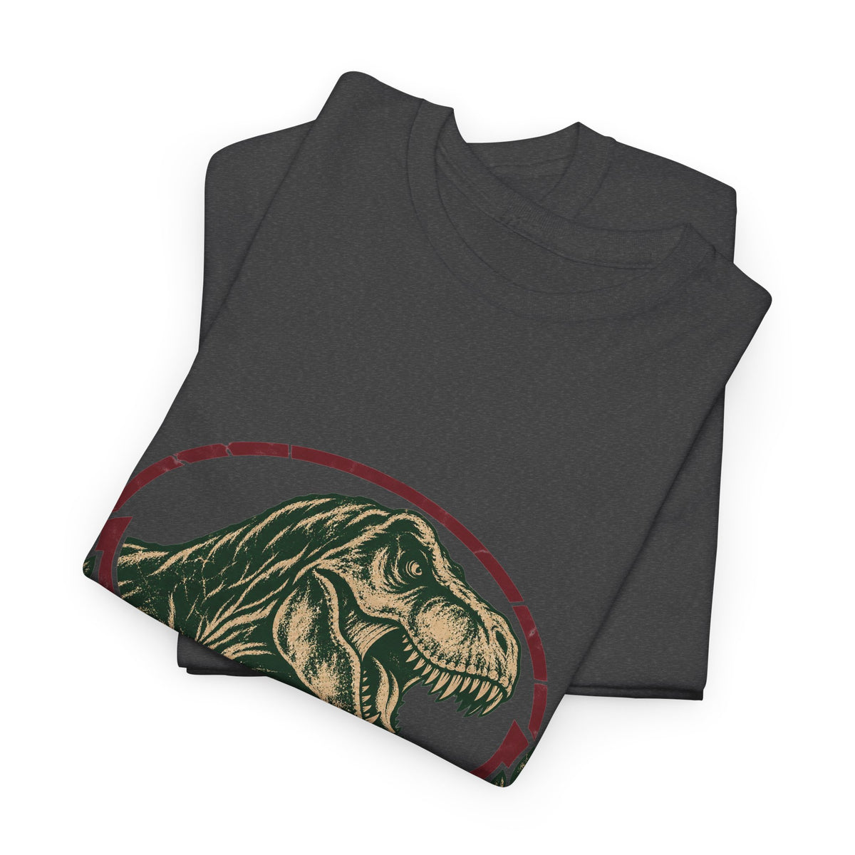 Roaring T-Rex Emblem T-Shirt Vintage Dinosaur Crest Star Tee