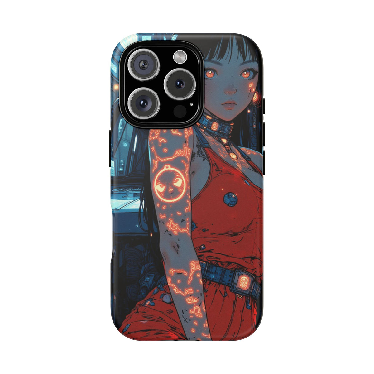Tattooed Girl Neon Car Tough Phone Case iPhone Samsung Pixel