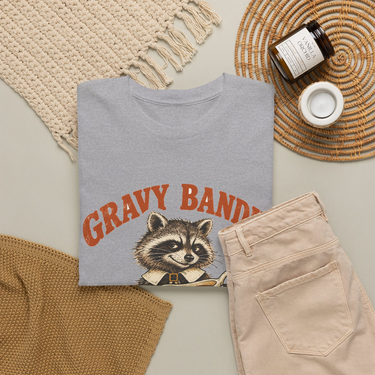 Gravy Bandit Raccoon T-Shirt Funny Thanksgiving Trash Panda