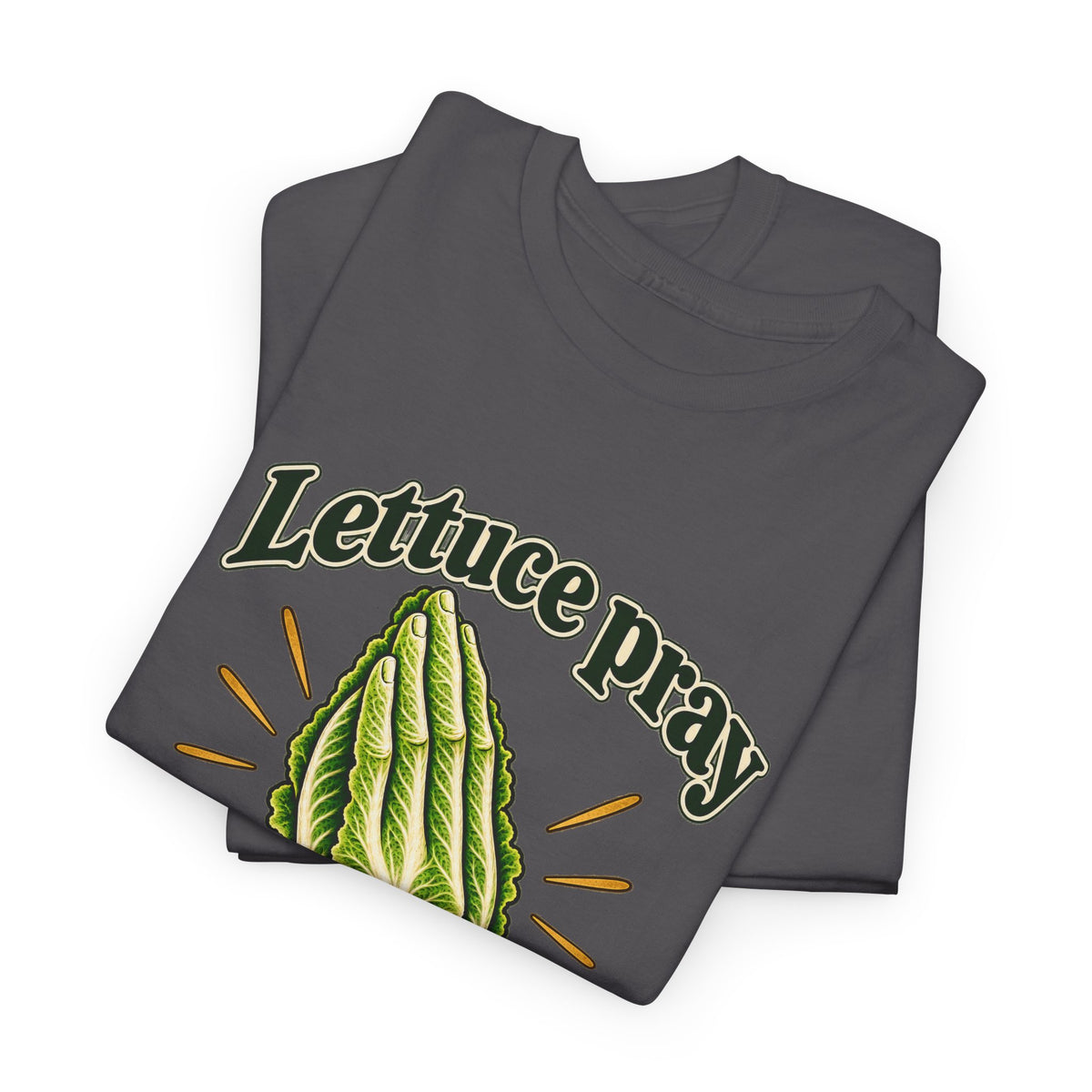 Lettuce Pray For One Another T-Shirt Funny Vegetable Pun Praying Hands Tee