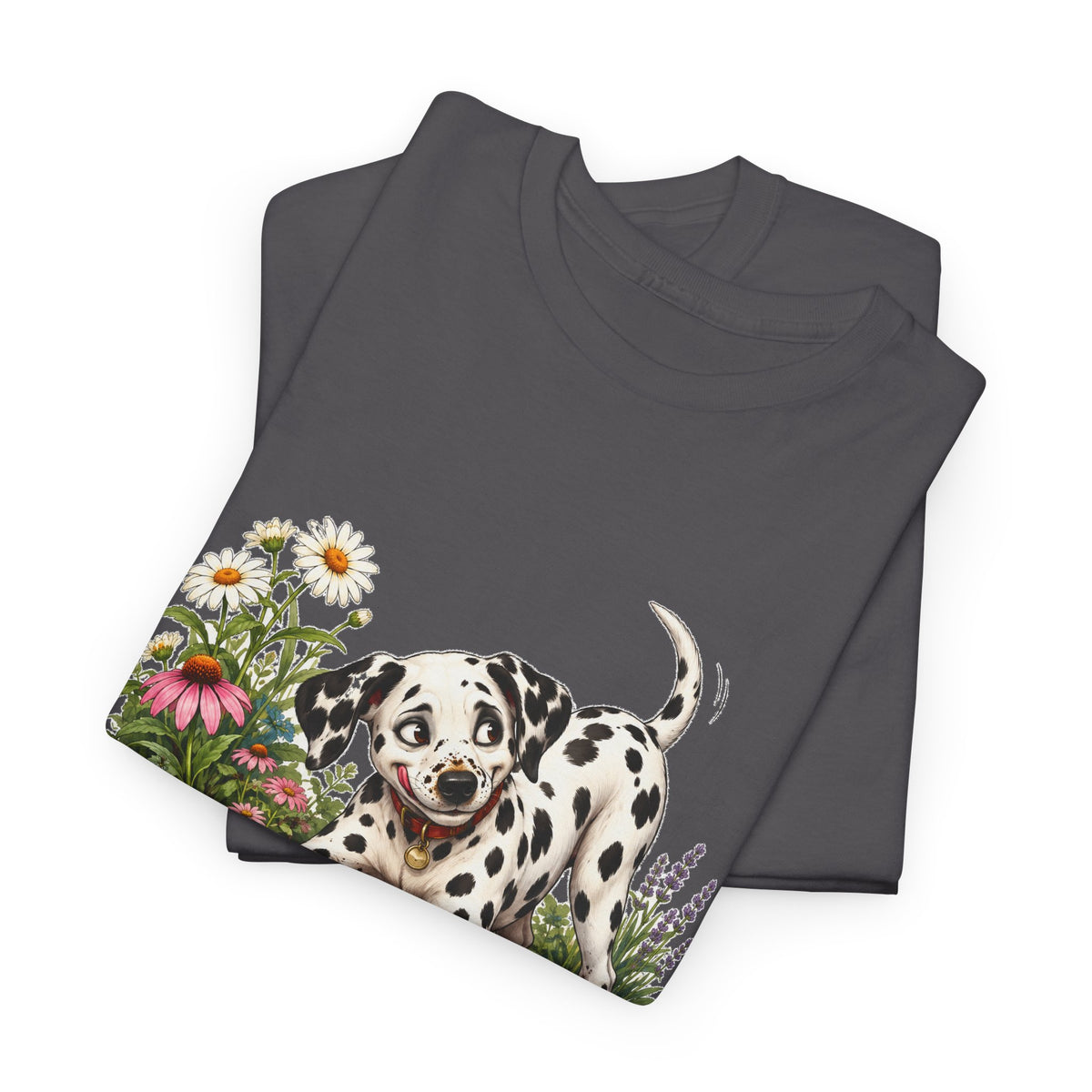 Dalmatian Digging Garden T-Shirt Funny Puppy Flower Dirt Dog Lover Tee