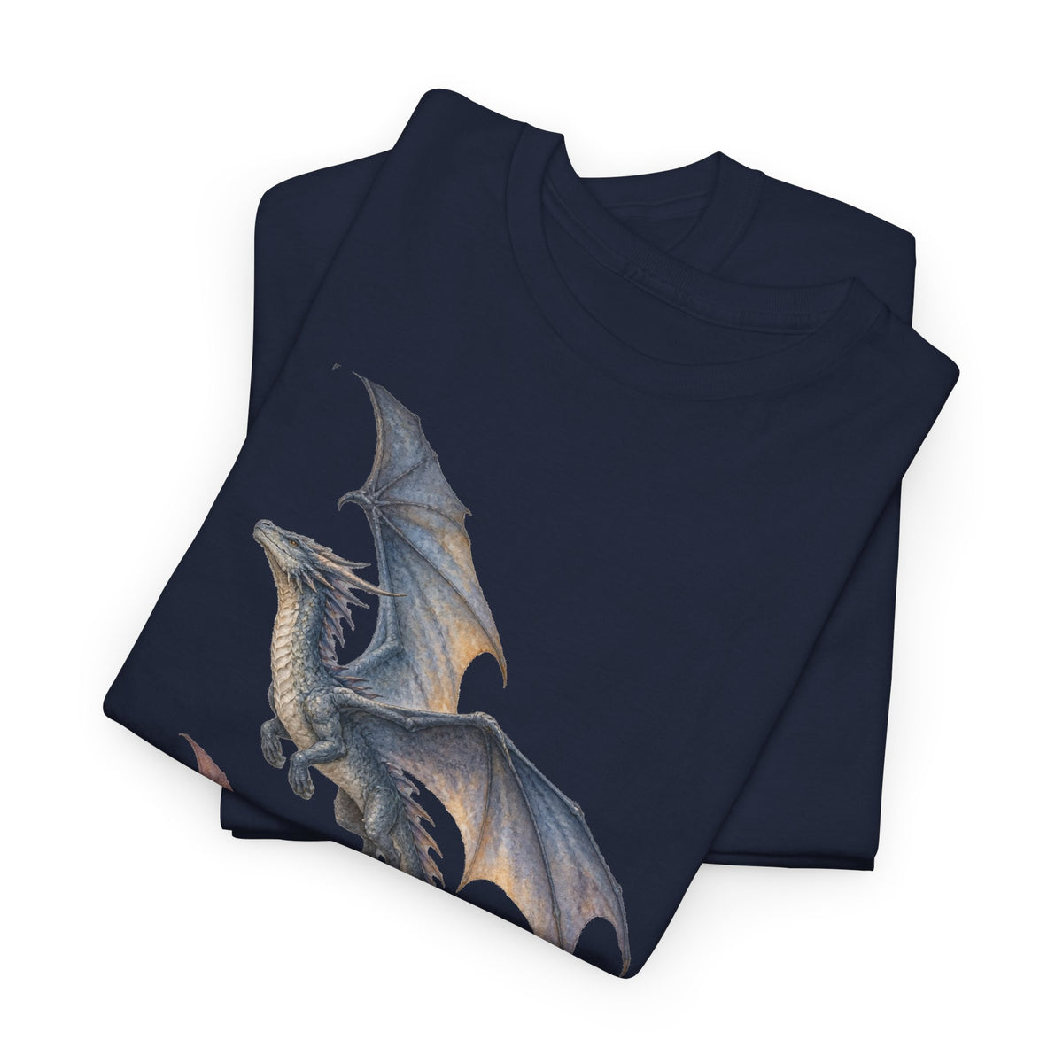 Twin Dragons Mountain Flight T-Shirt Fantasy Dragons Snowy Mountains Pine Forest Tee
