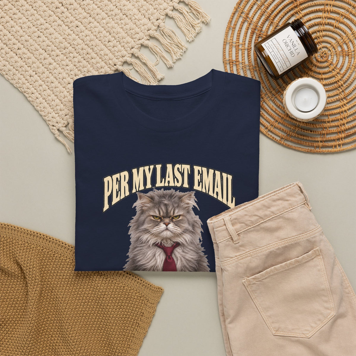Per My Last Email Meow T-Shirt Funny Office Cat Work From Home Tee