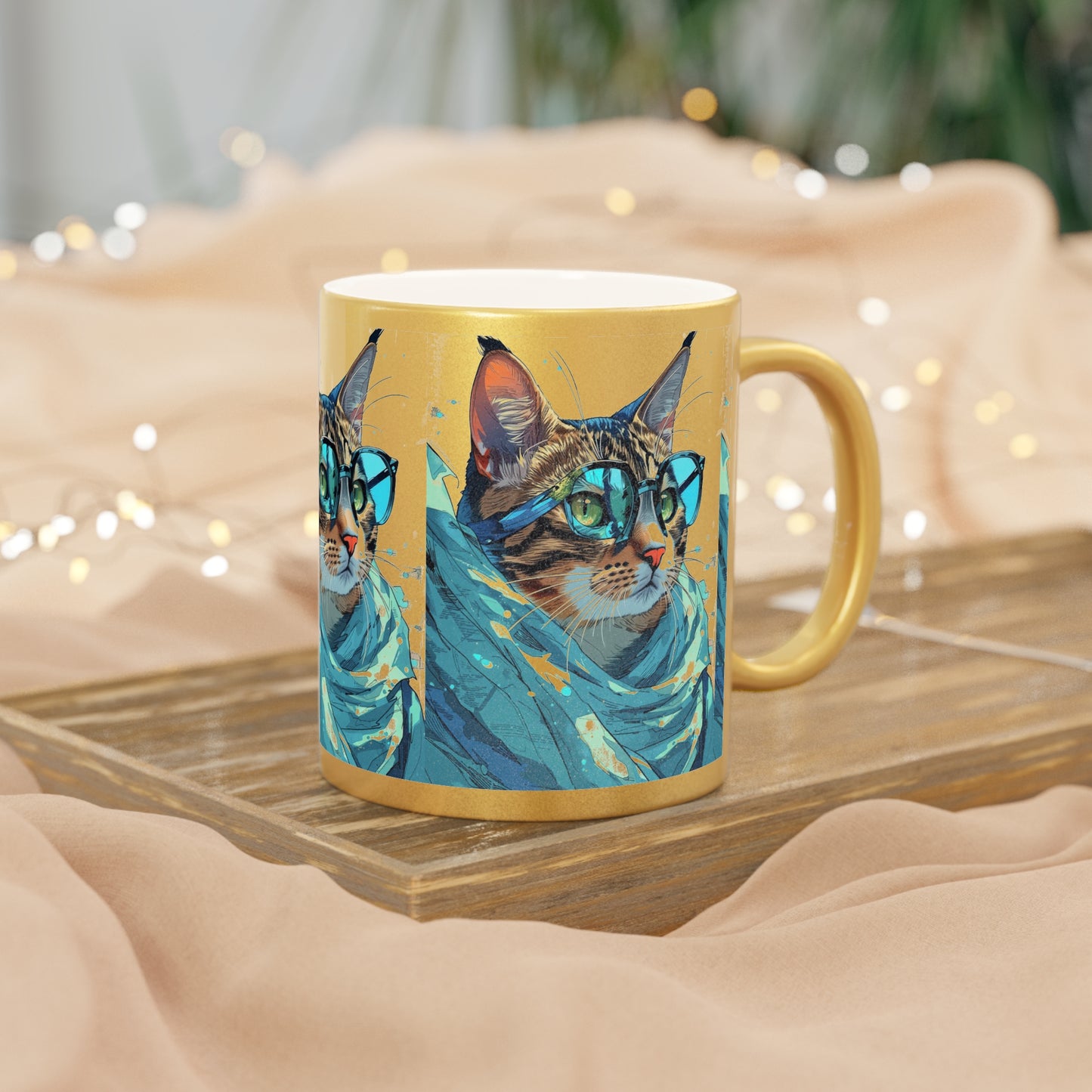 Cat Metallic Mug (Silver\Gold)