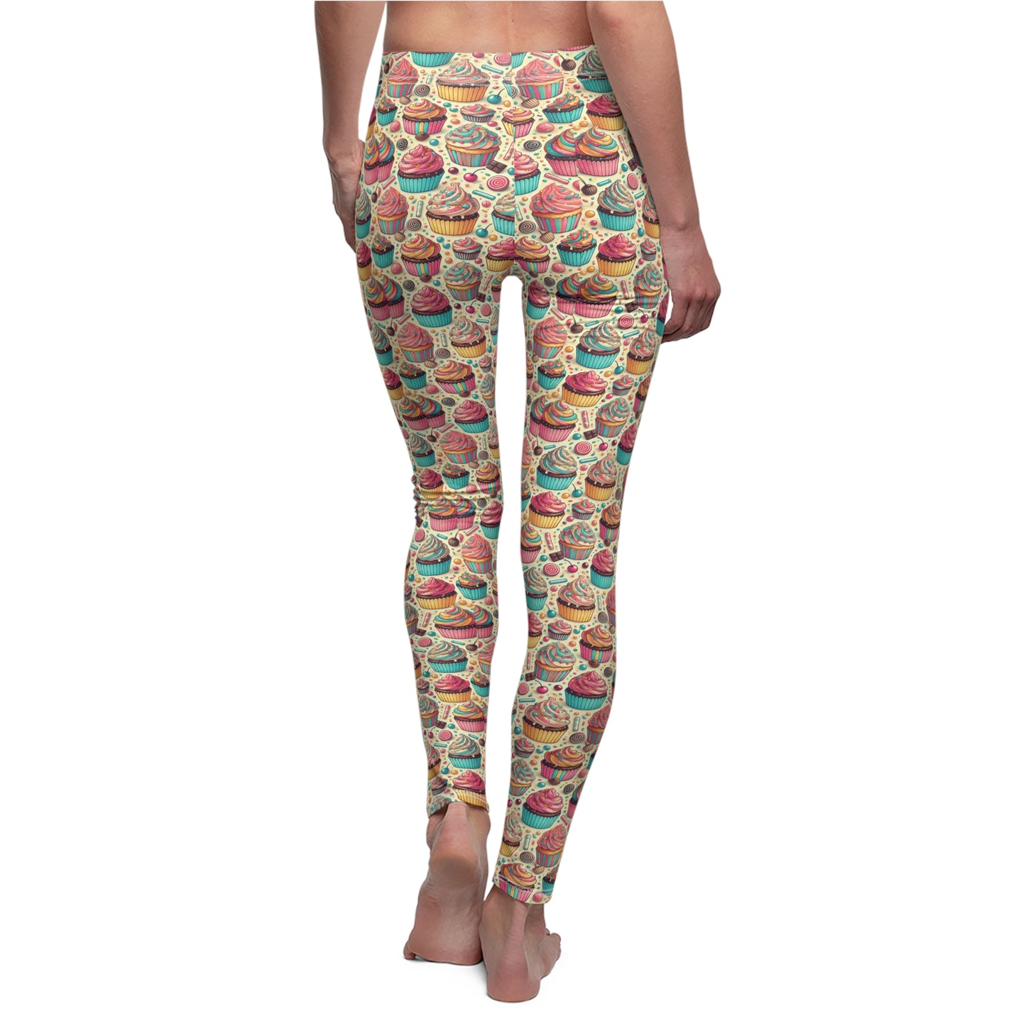 Leggings - Cute Cupcakes Design for Women's Casual Wear