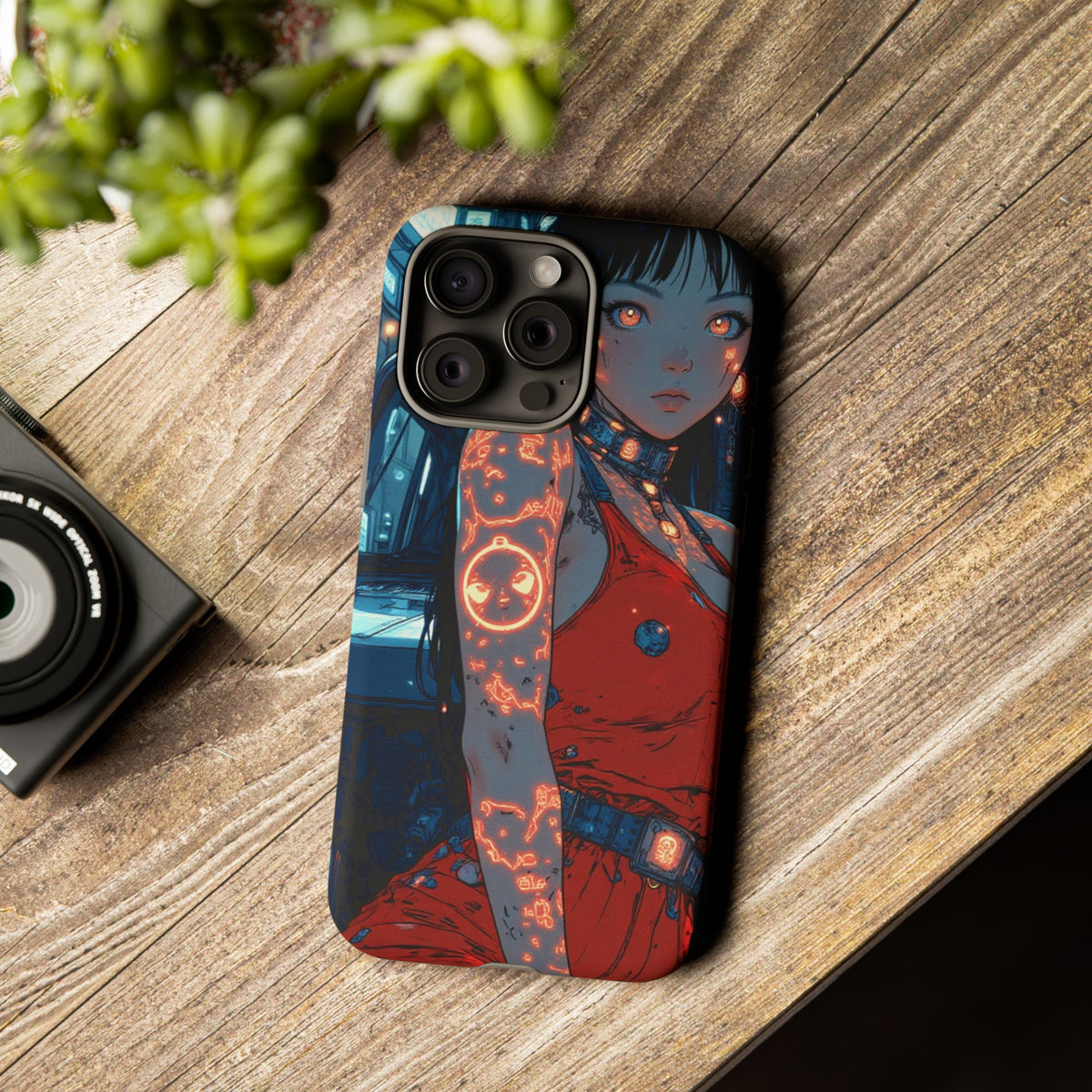 Tattooed Girl Neon Car Tough Phone Case iPhone Samsung Pixel