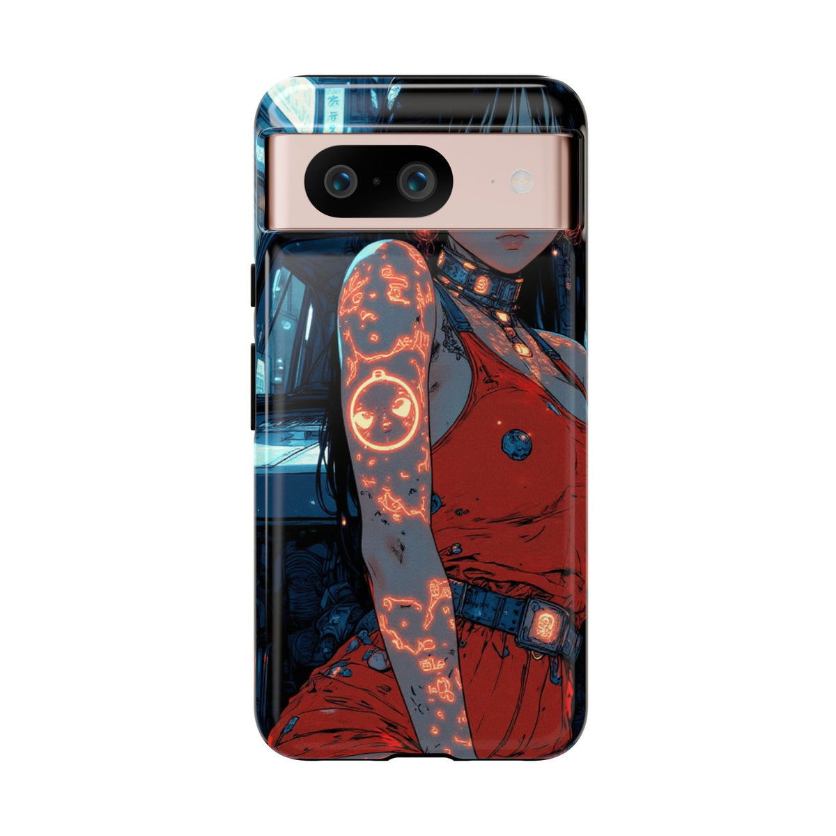Tattooed Girl Neon Car Tough Phone Case iPhone Samsung Pixel