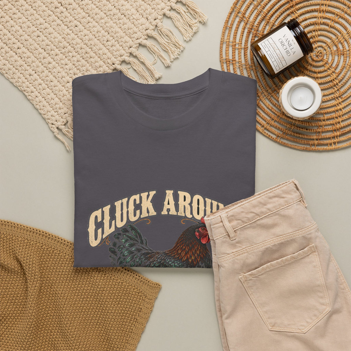 Cluck Around and Find Out Black Hen Tee Funny Chicken FAFO Pun Shirt