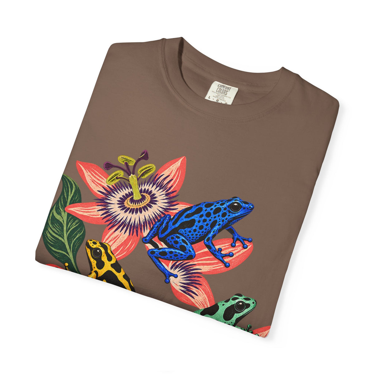 Poison Dart Frogs Passion Flowers Tee Colorful Dart Frog Tropical Flower Wildlife Shirt