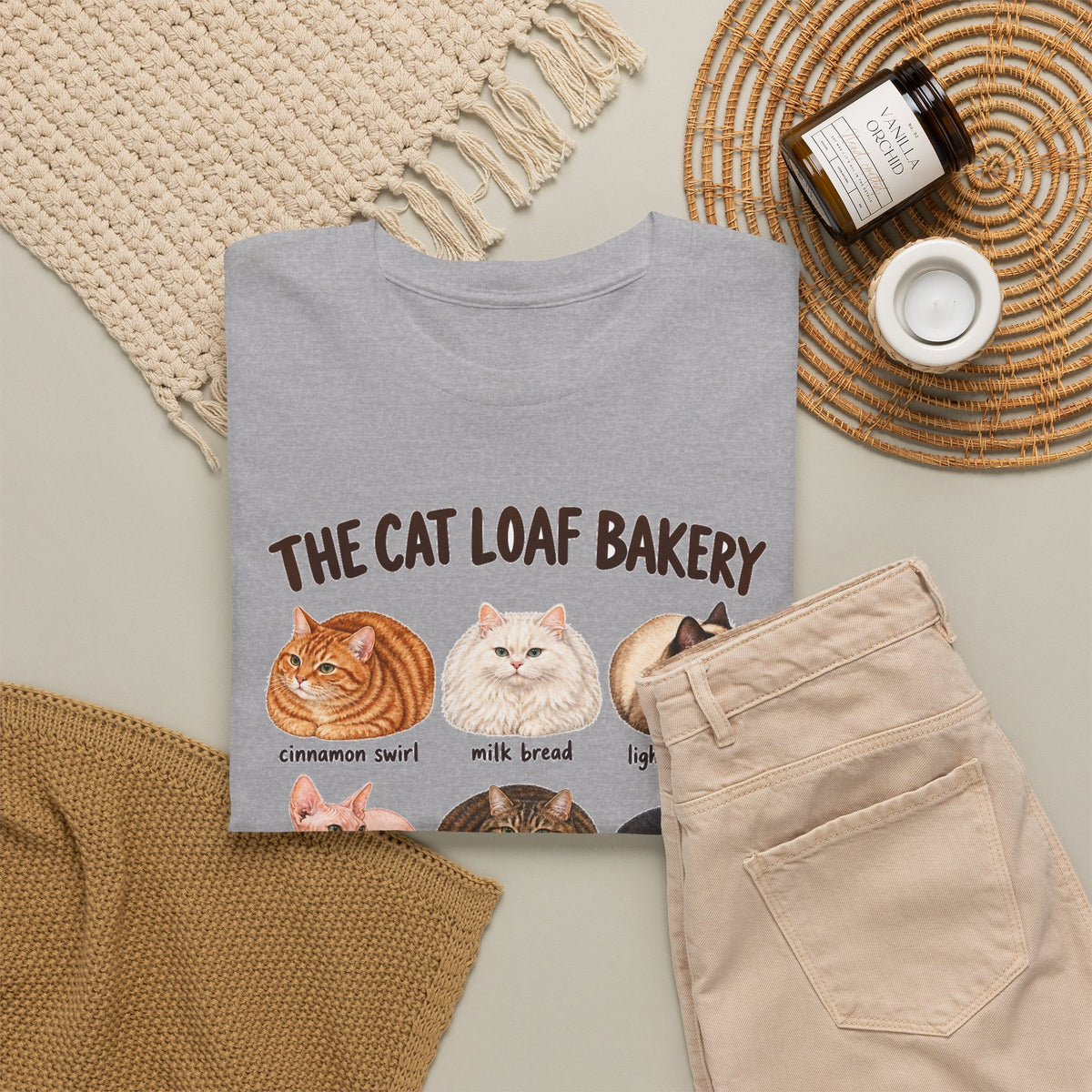 The Cat Loaf Bakery T-Shirt Funny Cat Bread Pun Loaf Cats Tee