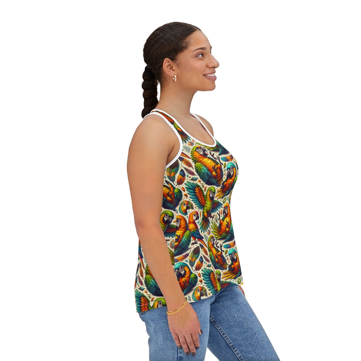 Playful parrots Women's Tank Top (AOP)