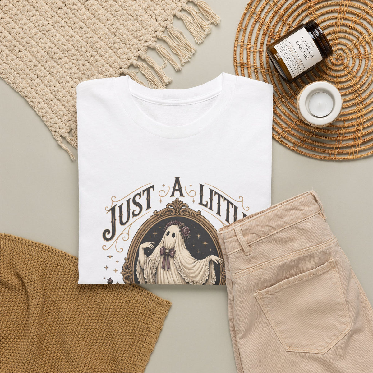 Just A Little Dramatic Ghost T-Shirt Cute Vintage Halloween