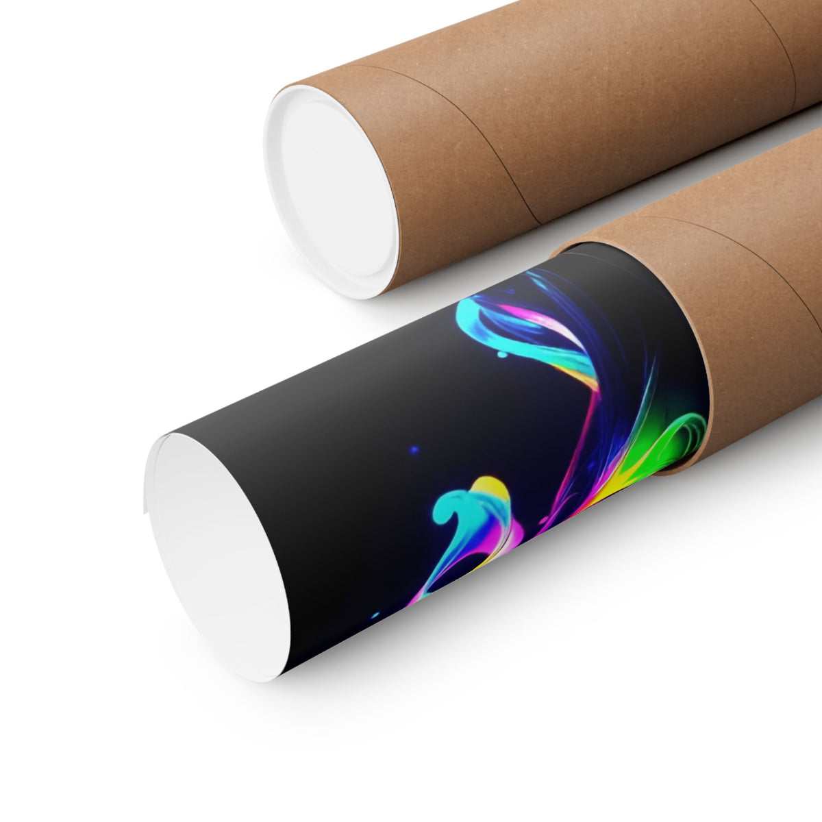 Neon Splash Rainbow Hair Woman Poster Matte Vertical Wall Art