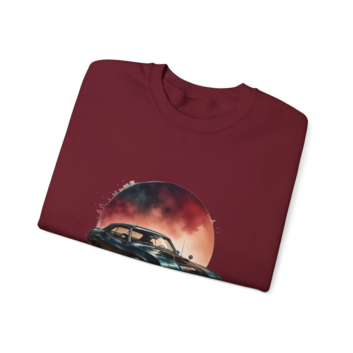 Vintage Black Muscle Car Crewneck Sweatshirt Unisex Graphic Pullover
