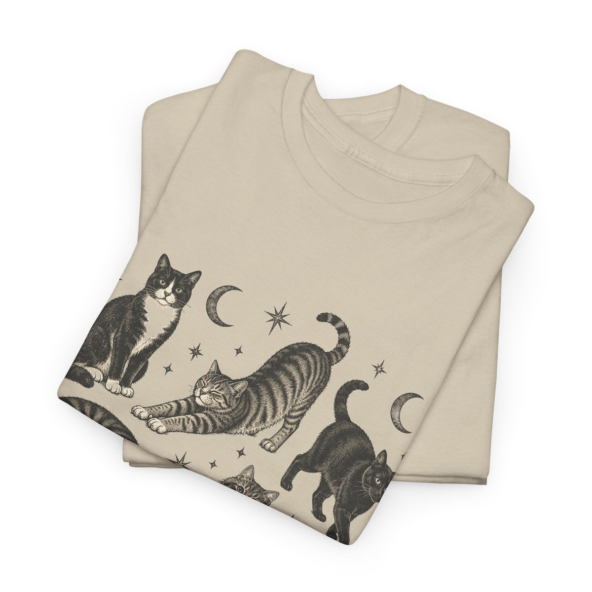 Vintage Cats and Moons T-Shirt Cute Cat Lover Celestial
