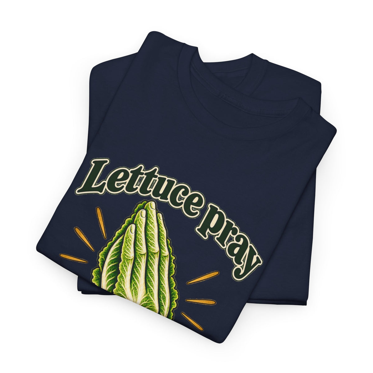 Lettuce Pray For One Another T-Shirt Funny Vegetable Pun Praying Hands Tee