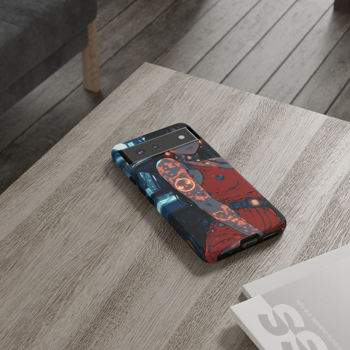 Tattooed Girl Neon Car Tough Phone Case iPhone Samsung Pixel