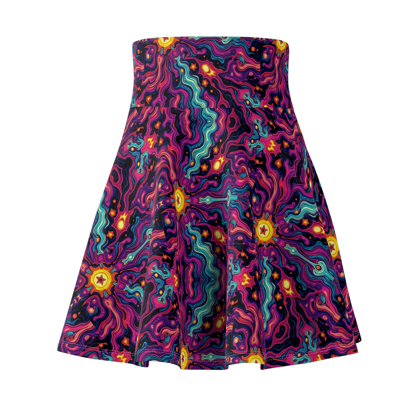 Trippy neuron Women's Skater Skirt (AOP)